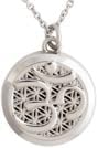 Wild Essentials Silver Aum Om Necklace Essential Oil Diffuser 6 Refill Pads, Calming Aromatherapy Gift Set, Customizable Color Changing, Perfume