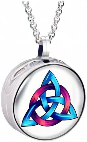 Wild Essentials Trinity Knot Enamel Finish Essential Oil Diffuser Necklace Gift Set - Includes Aromatherapy Pendant, 24" Stainless Steel Chain, 8 Color Refill Pads …