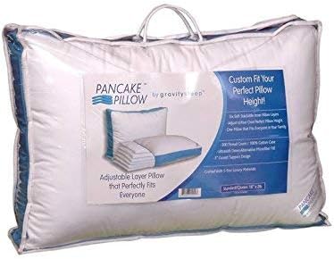 Pancake Pillow The Adjustable Layer Pillow. Custom Fit Your Perfect Pillow Height. Queen Size Luxury Pillow