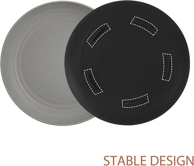 Large Wheat Straw Plates - 11 Inch Unbreakable Dinner Plates Set of 8 - Dishwasher & Microwave Safe, Reusable - Deep Edge for Kitchen and Camping (Classic)