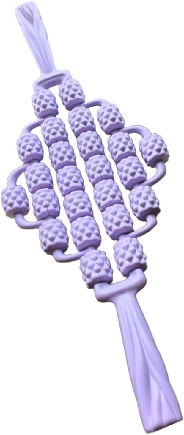 Massage Roller Sticks Ergonomic Handheld Massage Tool for Waist Shoulders Stomach Arms Buttocks, Violet
