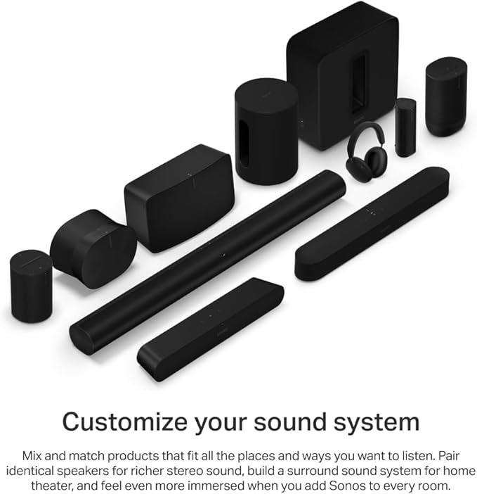 Sonos Beam Gen 2 - Black - Soundbar with Dolby Atmos