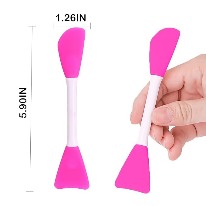 Mask Applicator Silicone Face Brush Face Mud Cream,Clay Mask,DIY,Modeling Mask Brushes DIY Mud Mixing Spatula Double-end Handheld Scoop Skin Care Make up Foundation Gel Cosmetic Tool