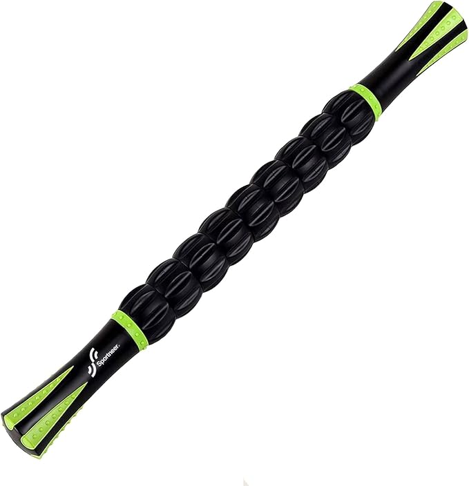 Sportneer Muscle Roller Stick - Massage Stick for Athletes - Reducing Soreness and Muscle Strain, Soothing Legs Cramps - Physical Therapy & Body Recovery - Black Green