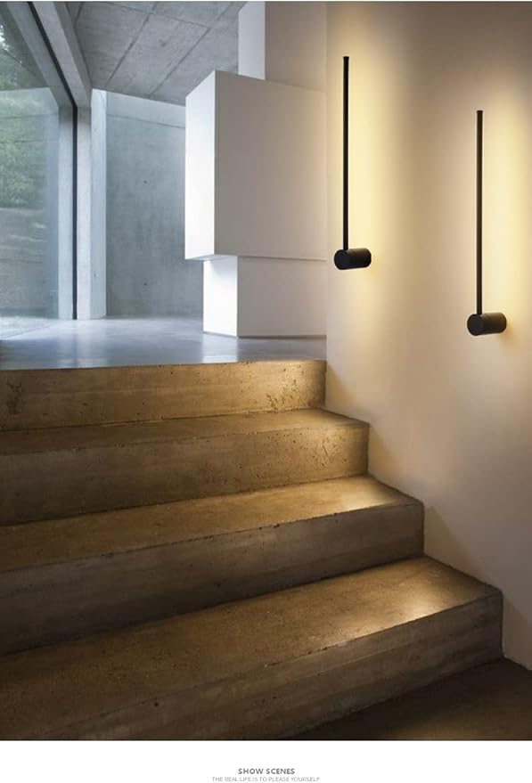 Dimmable Plug in Wall Sconce Set of 2, Black 23.6" LED Wall Light with Remote, Adjustable Color Temperature Brightness Wall lamp with Timer for Living Room,Bedroom and Accent Lighting