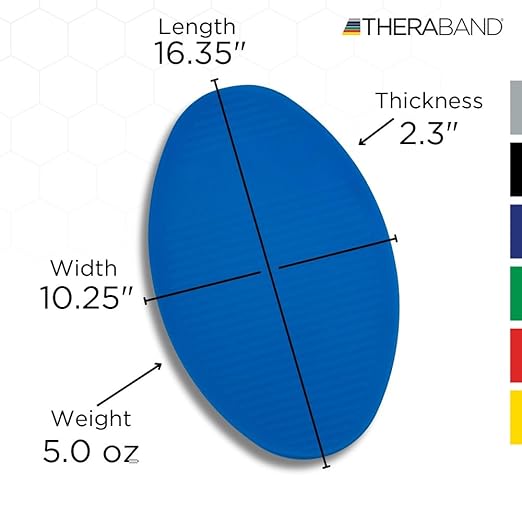 THERABAND Stability Trainer Pad, Intermediate Level, Soft, Set of 2, Blue Foam Balance Pad for Physical Therapy, Exercise Pad for Core Strength, Lightweight Non-Slip Balance Trainer, Portable Foam Pad for Home or Clinic Use