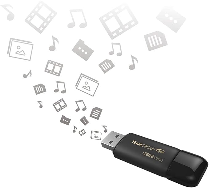 TEAMGROUP C175 256GB 5 Pack USB 3.2 Gen 1 (USB 3.1/3.0) Read 100MB/s Flash Thumb Drive, External Data Storage Memory Stick Compatible with Computer/Laptop Matte Black TC1753256GB21