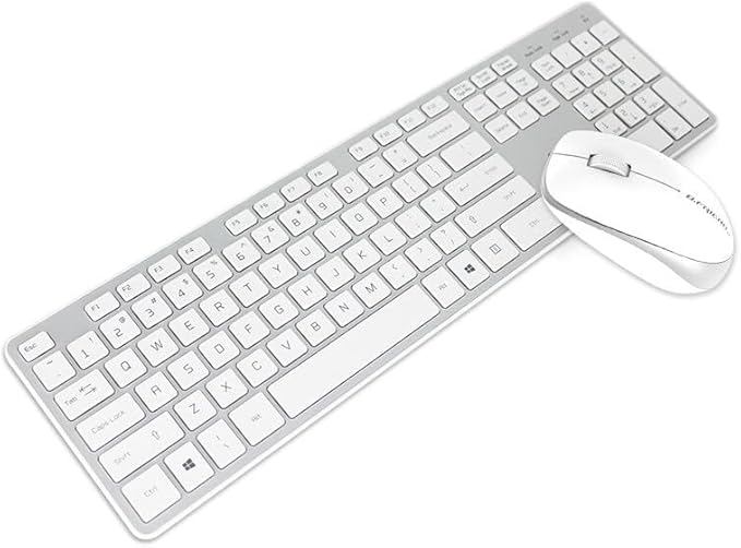 BFRIENDit Wireless Keyboard and Mouse Combo, Ultra - Quiet Chocolate Keys 2.4GHz Connection Slim Wireless Computer Keyboard for Mac, Windows 11/10/8/7/Vista, Microsoft & PC, Smart TV - Silver