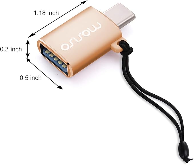 MOSISO USB C to USB Adapter 2 Pack,USB Type-C to USB Connector,Thunderbolt 3 to USB 3.0 Converter OTG Compatible with MacBook Pro 2024-2016/Air 2024-2018/Laptop/Tablet/More Type-C Devices, Gold