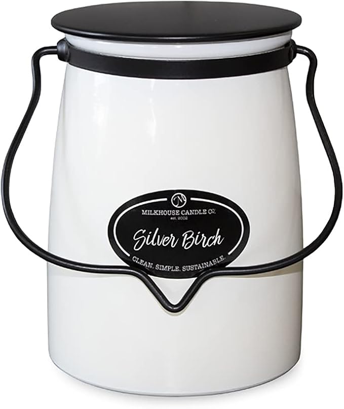 Milkhouse Candle Company - Silver Birch - Creamery Collection - 22oz Single Cotton Wick Soy Candles with Beeswax - Long Burn Time, Made in The USA - Non Toxic, Premium Scented Candles