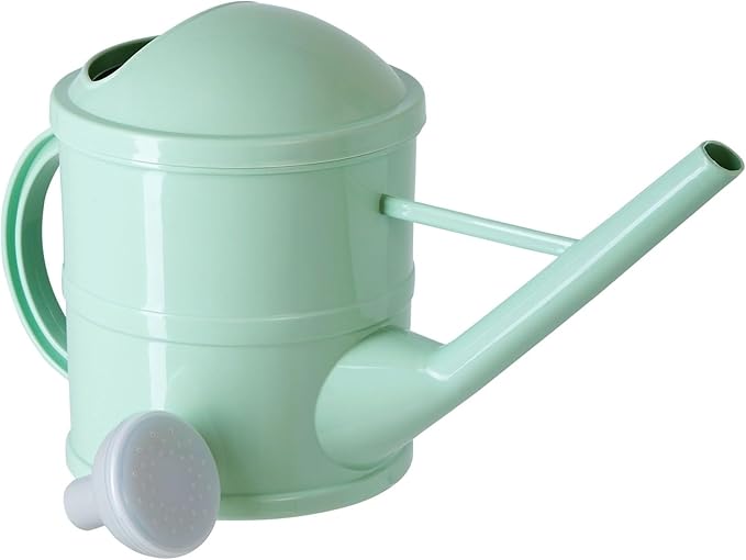 Farmlyn Creek Small Mint Green Plastic Watering Can with Long Spout Sprinkler Head for Garden, Indoor and Outdoor Plants, Flowers (0.4 Gallon Watering Can Outdoor)