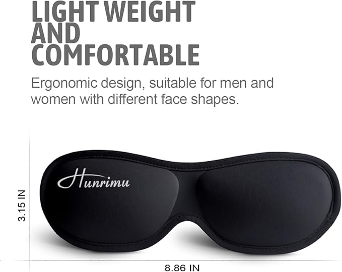 Sleep Eye Mask for Women Men, Eye Covers for Sleeping, 3D Sleep Mask for Travel Yoga Nap (Black)