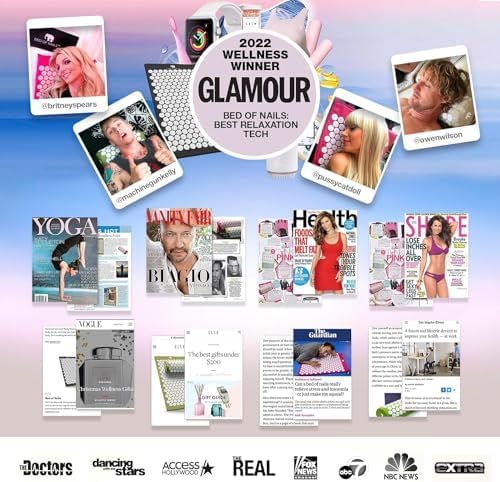 Bed of Nails Original Premium Comfortable ECO Acupressure Pillow Flat Cushion, 2520 Acupuncture Pressure Points for Neck Pain, Back Pain, Stress Relief, Linen Tote Bag, 16x11x4