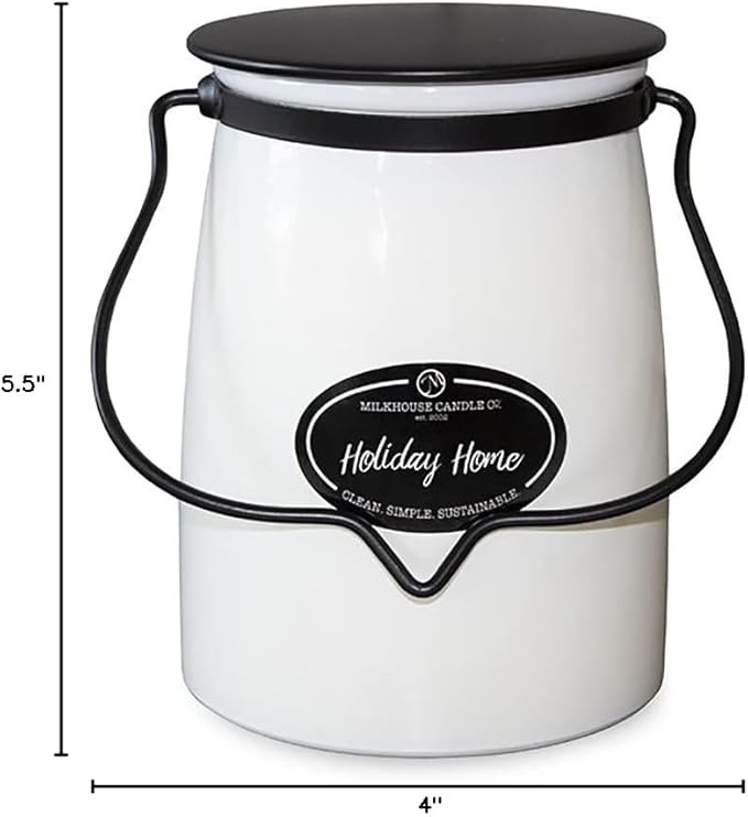 Milkhouse Candle Company - Holiday Home - Creamery Collection - 22oz Single Cotton Wick Soy Candles with Beeswax - Long Burn Time, Made in The USA - Non Toxic, Premium Scented Candles