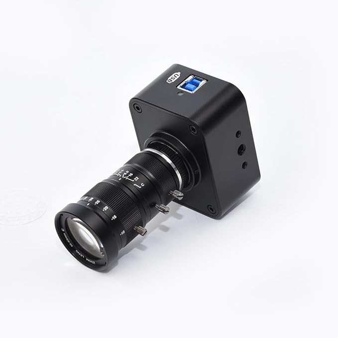 MOKOSE USB Camera 4K, USB3.0 Manual Focus Webcam with C-Mount 10-55mm Telephoto Zoom Lens, IMX678 1/1.8" 8MP Sensor Support YUY2,Web Camera for Desktop Computer Laptop