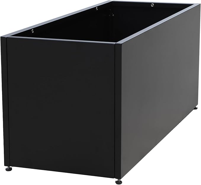 Kozyard 38”Lx15”Wx16”H Large Rectangular Planter Meta Planter for Indoor Outdoor All-Weather Use with Drainage Holes Removable Grow Liner Plants Flowers Shrubs