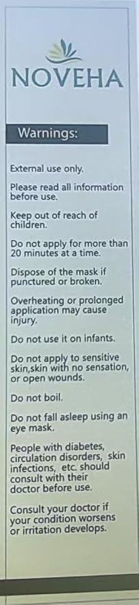 NOVEHA Express Warm Compress Individual Eye Mask | Moist Hot Technology for Sensitive Dry Eyes - Relieves Stye & Pink Eye - Reusable Heat Water Treatment for Irritated Eyes and Eyelid Lumps