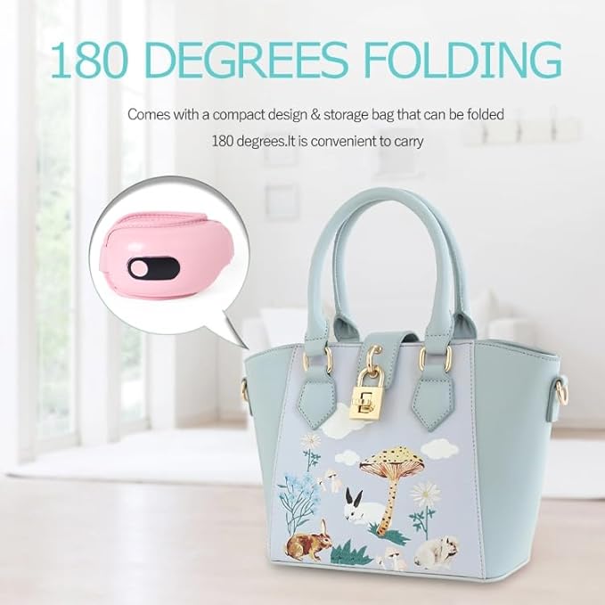 Eye Massager with Airbag Kneading,Constant Temperature Hot Compress, Multi-Frequency Vibration and Bluetooth Music (Blush Pink, Large)