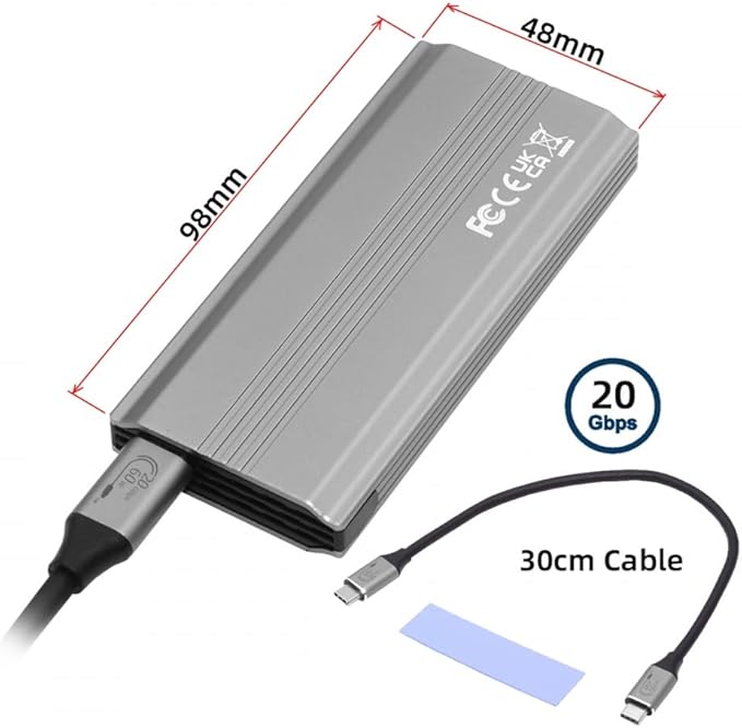 CY Type-C USB3.2 USB4 20Gbps to M-Key M.2 NGFF NVME SATA SSD PCBA Enclosure 2280/2242/2260mm RTL9220