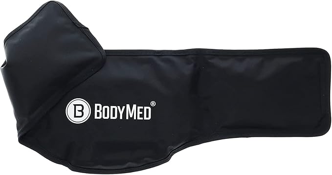 BodyMed Reusable Gel Ice Pack Cold Compress (2-Pack) for Neck - Professional Grade Cold Therapy for Injuries, Aches, Swelling, Bruises, Sprains - 21 in. x 6 in. (Neck Contour)