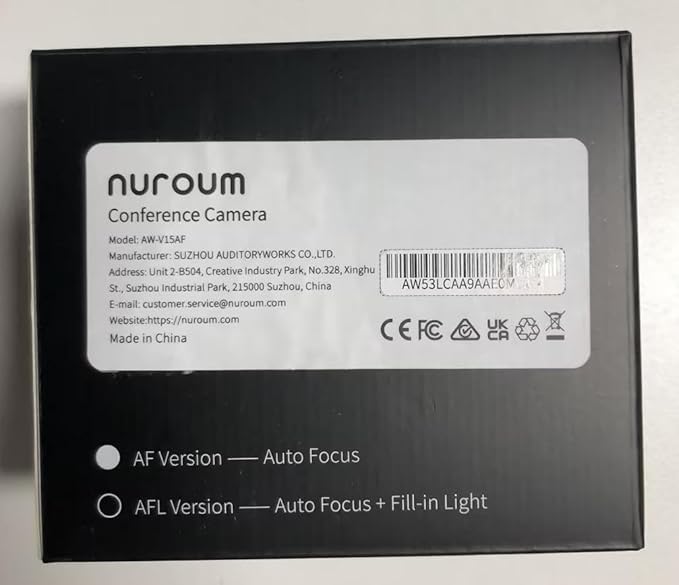 NUROUM V15AF 2K Webcam for PC, 1080p 60FPS AutoFocus Web Camera with Microphone, Privacy Cover and Mute, 75°FOV Dual Microphone USB FHD Computer Camera, Plug and Play for Zoom/Skype/Teams, White