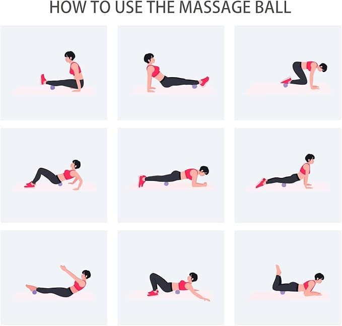 Hard Peanut Massage Ball, Double Lacrosse Massage Ball. Deep Tissue Massager Mobility Roller for Physical Therapy Myofascial Release Trigger Point Muscle Relax Pain Relief Acupressure (Purple)