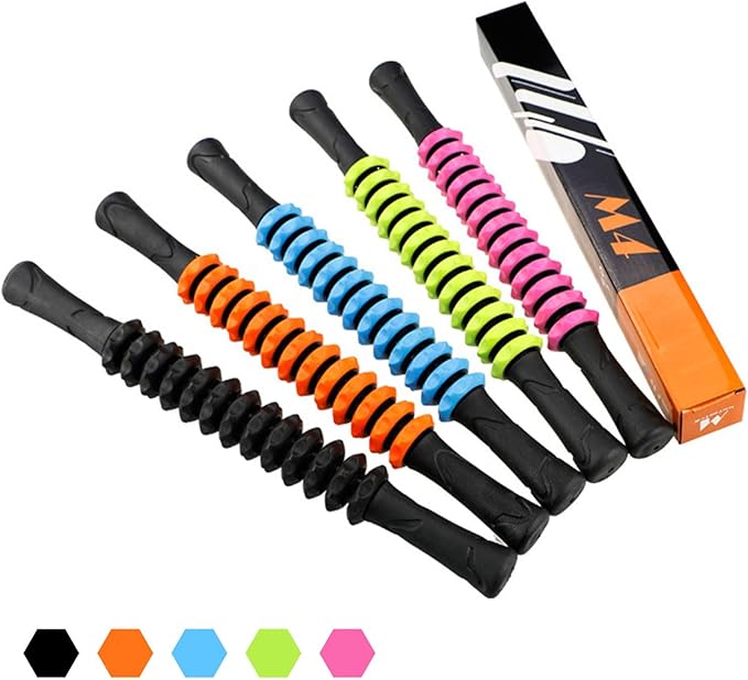 Muscle Roller Stick, Yoga Massage Roller Bar Fitness Beauty Tool for Athletes Relief Leg Back Pain (Blue)