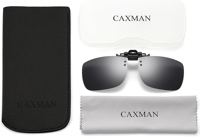 Polarized Clip-on Flip Up Metal Clip Rimless Sunglasses for Prescription Glasses