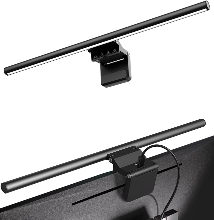 Monitor Light Bar for Computer with Auto Dimming, Memory Function and Stepless Dimmable Brightness & Color Temperature, 19" Monitor Lamp for Home Office, Ra97 Touch Control Desk Lamp