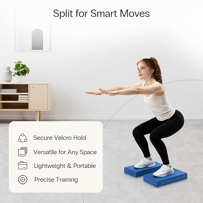 StrongTek 2-in-1 Non-Slip Balance Pad - High-Density Foam Cushion, Supportive Exercise Mat & Knee Pad for Core Training, Yoga, Pilates, Physical Therapy, Stability Training, Stretching, and Rehab