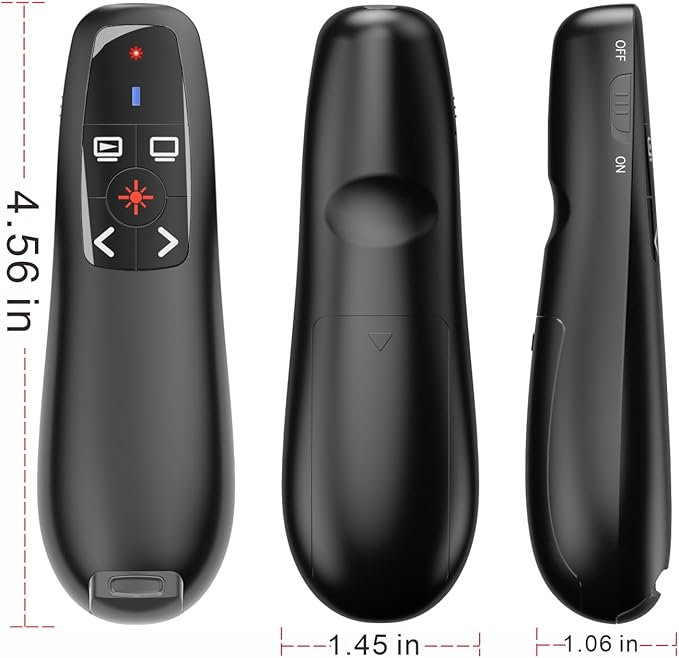 Presentation Clickers Wireless Presenter Remotes for PowerPoint, Powerpoint Clicker with Volume Control PowerPoint Slide Advancer for Mac, Receiver with Dual Functions,Computer, Laptop, LBBYDDLL