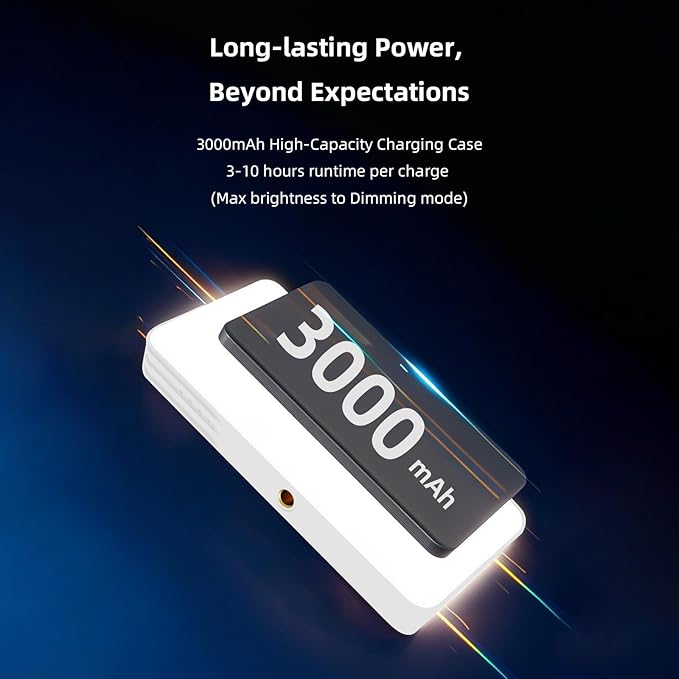 Magnetic Phone Light - 3 Color Temperature, 160 LED Selfie Light with Clip for Phone, Camera, Laptop, iPad, 3000mAh Portable Video Light for Tattoo/TikTok/Vlog/Zoom Calls/Makeup (White)