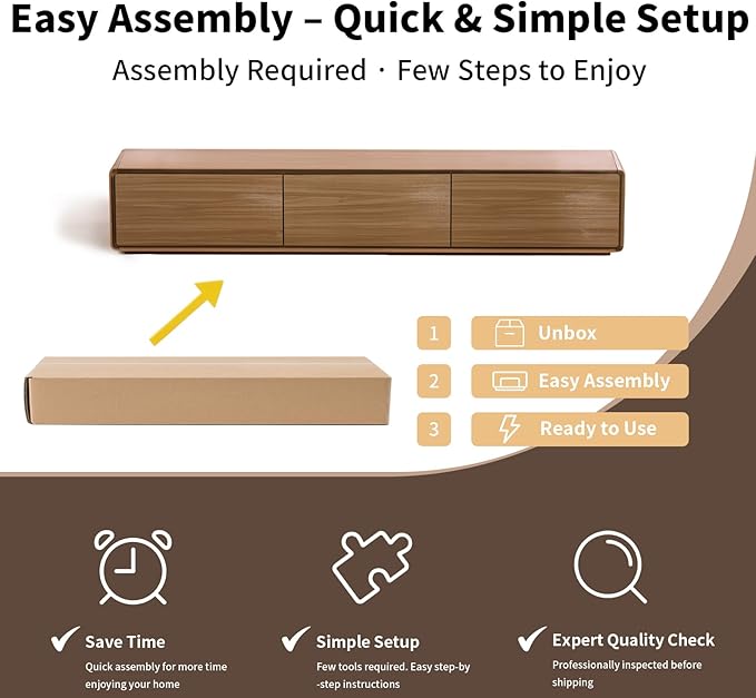 TV Stand for 75 Inch TV, Entertainment Center with 4 Hidden Storage Cabinets, Modern Media TV Console Table for Living Room and Bedroom, Walnut Finish