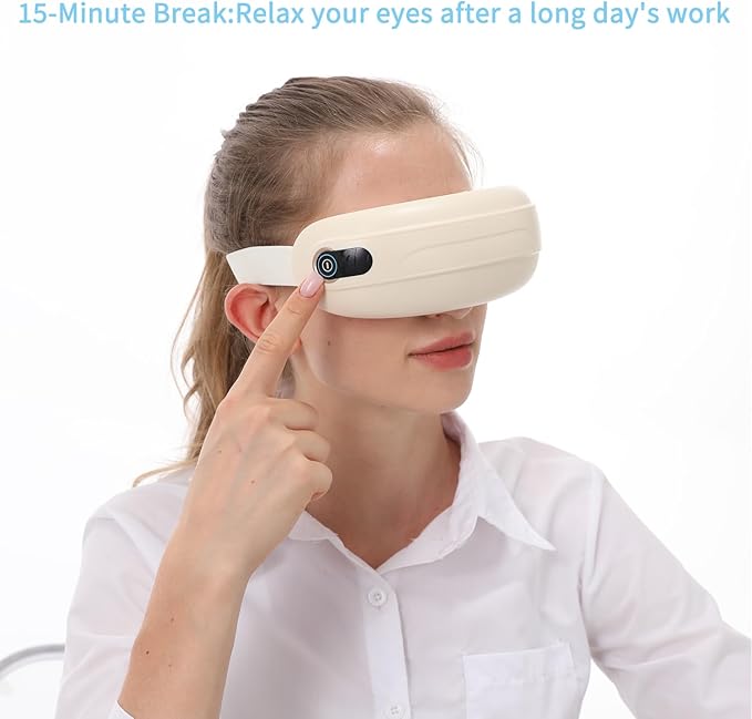 Steam Eye Massager with Heat, 4 Modes of Vibration Massage - Bluetooth Music Electric Massager Lightweight & Portable, Relieves Fatigue, Type-C Fast Charging, Gifts