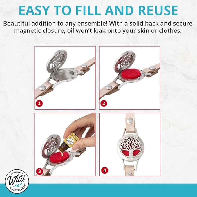 Wild Essentials Potter Hallows Essential Oil Diffuser Bracelet, Stainless Steel Aromatherapy Locket, Adjustable Nylon Band, 12 Color Pads, Customizable Color Changing Perfume Jewelry for Aromatherapy