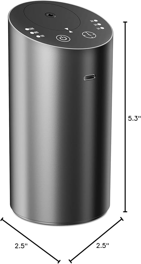 Waterless Car Diffuser, Waterless Diffusers for Essential Oils with Timer & No Leakage Tech, Super Quiet Cordless Aromatherapy Essential Oil Diffuser Battery Operated for Car, Room