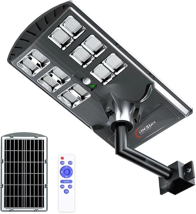 5000W Solar Street Lights Outdoor,Solar Security Flood Lights 42000lumens 6500K Dusk to Dawn with Motion Sensor IP66 Waterproof for Parking Lot,Stadium,Garden,Yard,Basketball Court,Barn