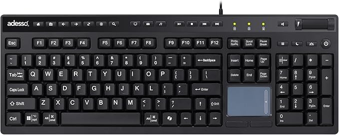 Adesso EasyTouch 445 Multi-Channel Wired Touchpad Keyboard, Black (AKB-445UB)