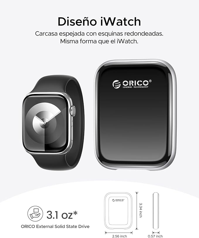 ORICO 512GB External SSD Up to 2000MB/s Portable Solid State Drive, USB 3.2 Gen 2x2 20Gbps with 2 in 1 USB C Cable, Compatibility with MacBook, iPad, iPhone 15, PSSD - A20