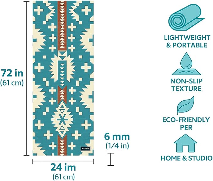 Yune Yoga x Pendleton Spider Rock Yoga Mat – 72”x24”, 6mm Thick, Non-Slip, Eco-Friendly PER – Native-Inspired Design for Home & Studio