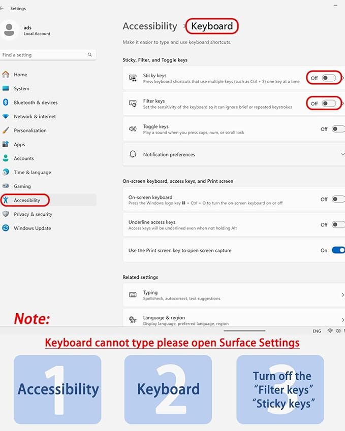 Keyboard for Surface Pro 7+ Pro 7 Pro 6 Pro 5 Pro 4 Pro 3, Portable Slim Type Cover for Surface Pro, Wireless Keyboard with Multi-Touch Trackpad,7 Color Backlit,Black