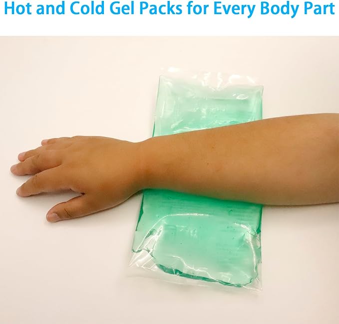 Gel Ice Packs, Cold Packs for Injury Recovery, Cold Compress for Pain Relief, Hot Cold Pack Relieves Inflammation, Arthritis for Headache, Ankle, Neck (Blue (4 Pack), 5×5 inch (13×13cm))