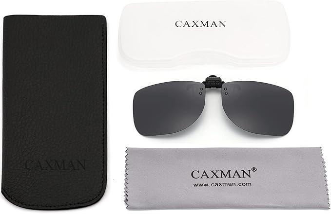 Polarized Clip-on Flip Up Metal Clip Rimless Sunglasses for Prescription Glasses