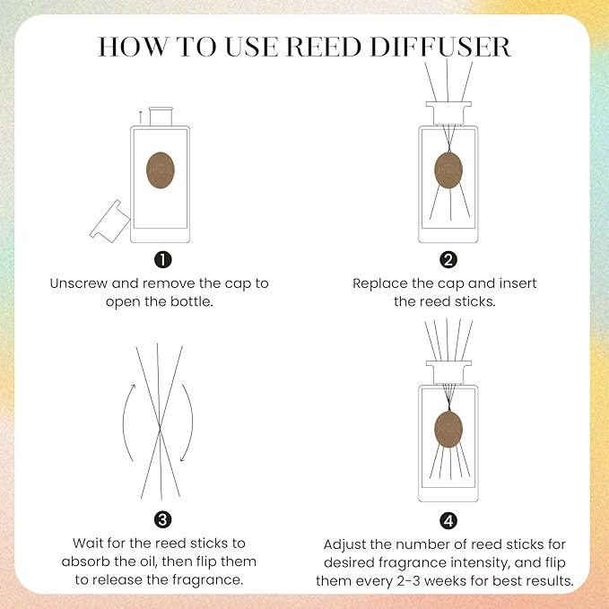 M&SENSE 6.3 oz Large Reed Diffuser Set | Cinnamon Vanilla Scent Oil Diffuser with Sticks | Hotel Collection Non-Toxic Essential Oil |for Bedroom Bathroom Living Room