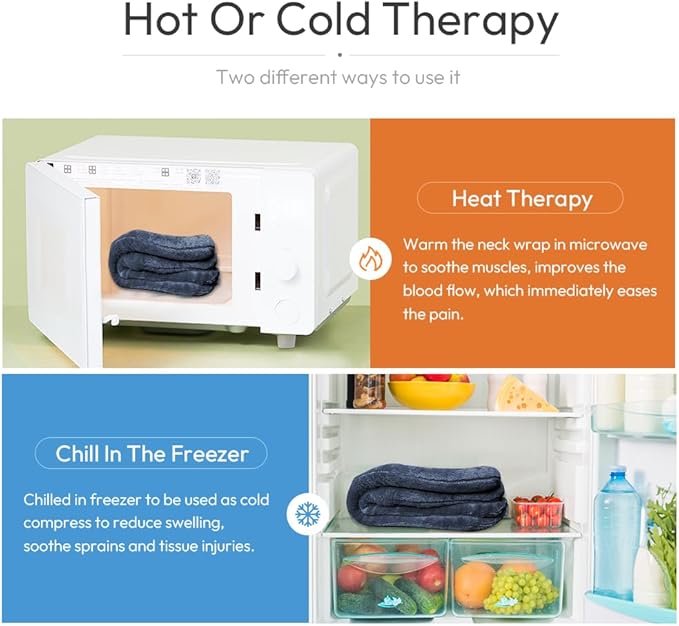 Microwavable Heated Neck Wrap Warmer and Shoulder Heating Pad Microwave, Weighted Microwave Heating Pad for Neck and Shoulders Hot and Cold Compress