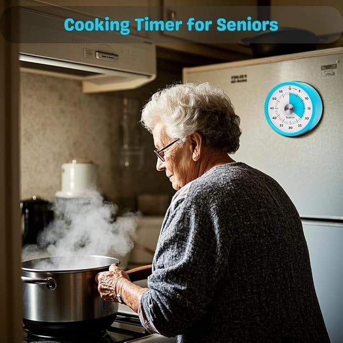 Searon Kitchen Timers for Cooking, Magnetic Visual Timer for Kids Teachers Classroom School ADHD Autism Oven or Adult with Special Needs (Blue)