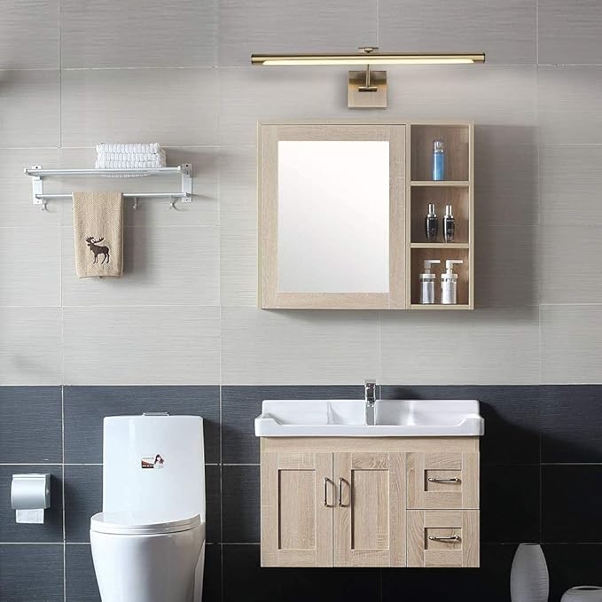 Joosenhouse Modern LED Picture Lights Dimmable 24.4" Inch Antique Bronze Picture Lighting for Paintings Swing Arm with Rotatable Sconces Wall Lamp, 14W (70W Eqv.), Hardwired Connection,Warm White