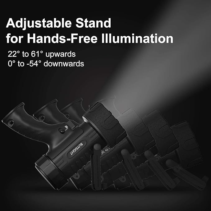 BUYSIGHT Rechargeable Spotlight Flashlight, Hand held Spotlight 800 lumens Waterproof Flashlight Hunting Lamp with red Filter(Black)