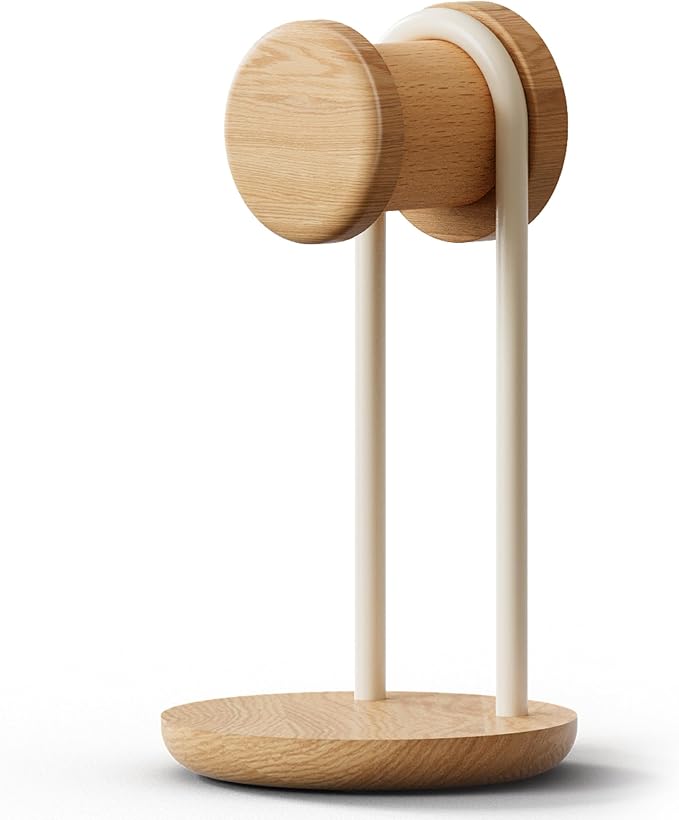 Fenge Headphone Stand for Desk, Nature Wood & Metal Headphone Holder with Storage Base, Desktop Headset Stand for Gaming Universal Headphones