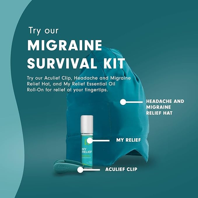 Aculief Acupressure Hand Clip - Stress Management & Hand Pressure Point Clip - On-the-Go Stress Support & Nurse Essentials - Cooling Face Ice Pack & Cold Eye Mask - X-Small, Teal